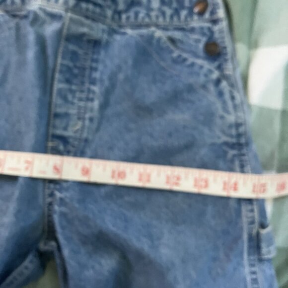 Vintage Levi's Kids Overalls Bib Dungaree Size 4/5 Blue Denim Jean Distressed - Picture 10 of 15
